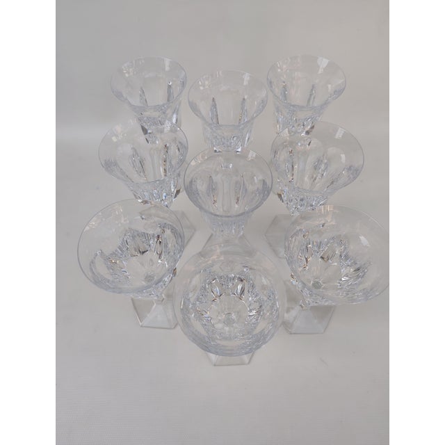 1970s Large Baccarat Crystal Glasses in Malmaison Pattern, 1970s, Set of 9 For Sale - Image 5 of 8