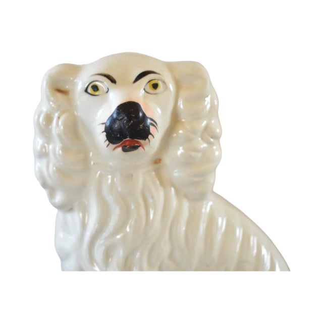 Barnabas the White Staffordshire Dog and His Portrait by Susannah Carson For Sale - Image 10 of 12