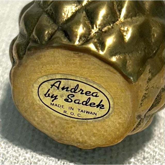 Mid 20th Century MCM Andrea by Sadek Solid Brass Pineapple Candlestick Holders For Sale - Image 5 of 5