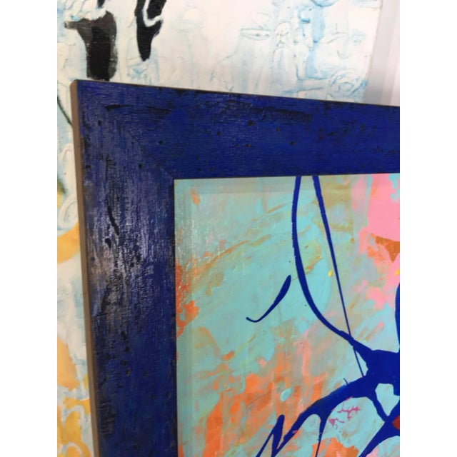 Mirtha Moreno Acrylic Painting Titled: Eye Floaters Cobalt For Sale In West Palm - Image 6 of 6