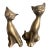 Vintage Mid-Century Modern Brass Cat Sculptures – Pair – Made in Korea For Sale