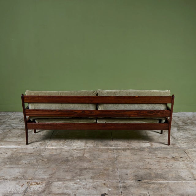 Rosewood and Mohair Velvet Sofa For Sale - Image 10 of 16