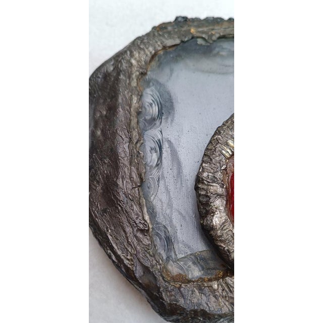 Vintage Hammered Glass Paperweight, 1970s For Sale - Image 10 of 11
