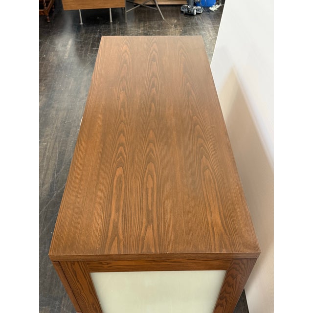 Wood Bespoke Opaque Glass Filing Cabinet/Sideboard For Sale - Image 7 of 12