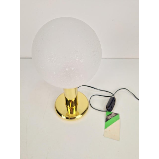 Gold Vintage Sphere Table Lamp in Brass by Targetti Sankey, Italy, 1960s For Sale - Image 8 of 10
