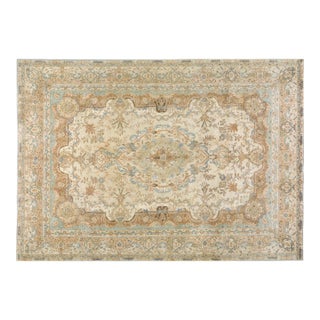 Antique Persian Tabriz Hand Knotted Wool Rug, 6'6''x9'3'' For Sale
