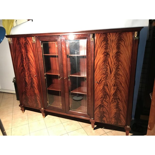 1970s Empire Mahogany Bookcase Cabinets, 1970s, Set of 2 For Sale - Image 5 of 18