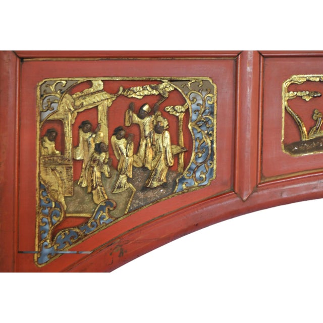 Antique Chinese Hand-Carved Wooden Sign For Sale - Image 4 of 11