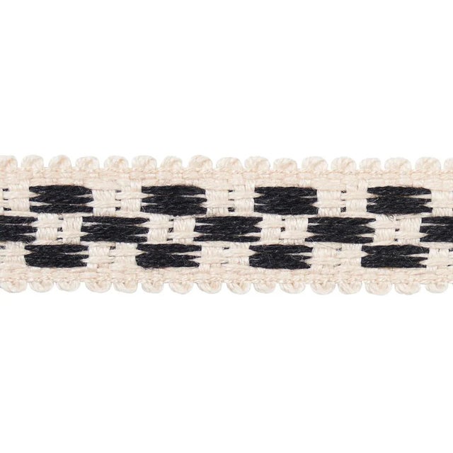 Contemporary Sample - Schumacher Crawford Check Tape Narrow in Basalt For Sale - Image 3 of 3