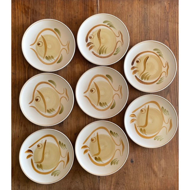 Vintage French Plates from Salins, 1970s, Set of 8 For Sale - Image 12 of 12