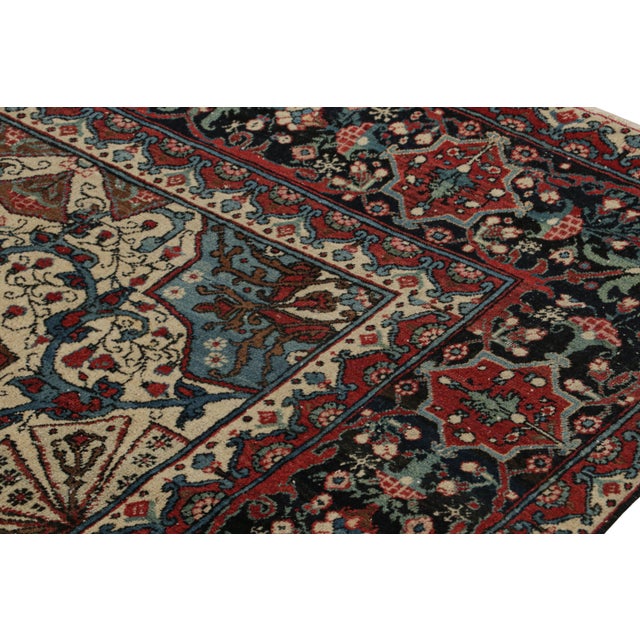 Antique Persian Tabriz in Classic Red, Blue and Cream Colors From Rug&Kilim For Sale In New York - Image 6 of 7