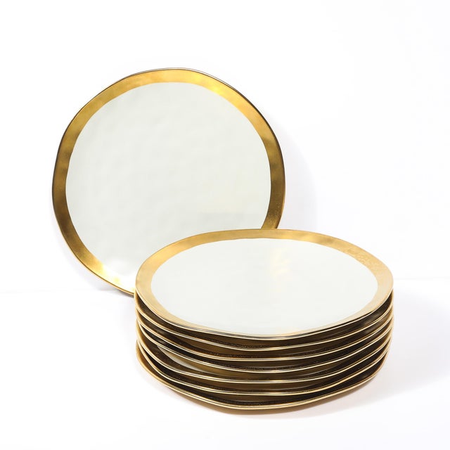 Modernist Porcelain W/Gilt Accents Tea/Coffee Service for 8 by Tania Bulhões For Sale - Image 9 of 18