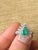 Set in 18k Gold, Natural Zambian Emerald & Rose Cut Diamond Engagement Ring, Size 6 For Sale - Image 6 of 6