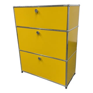 Fritz Haller for Usm Haller Three Drawer Chest, Golden Yellow For Sale