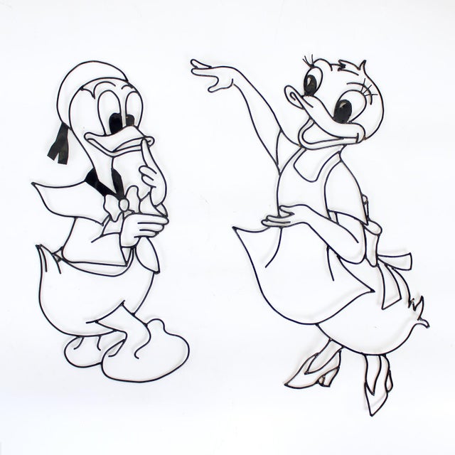 Metal Disney Donald & Daisy Duck Wall Decorations in Metal, 1960s, Set of 2 For Sale - Image 7 of 7