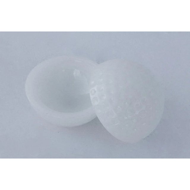 Vintage C.1950's Anchor Hocking Milk Glass Lidded Golf Ball-Shaped Decorative Object/Container For Sale In West Palm - Image 6 of 8
