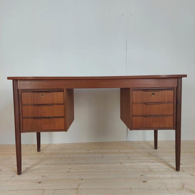 Brown Mid-Century Modern Danish Teak Desk, 1960s For Sale - Image 8 of 8