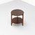 Amsterdamse School side table from the 1920s–1930s, crafted from solid oak. The design features a round top and lower...