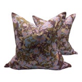 Kristy Stafford "Emily Rust" Floral Pillows- A Pair For Sale