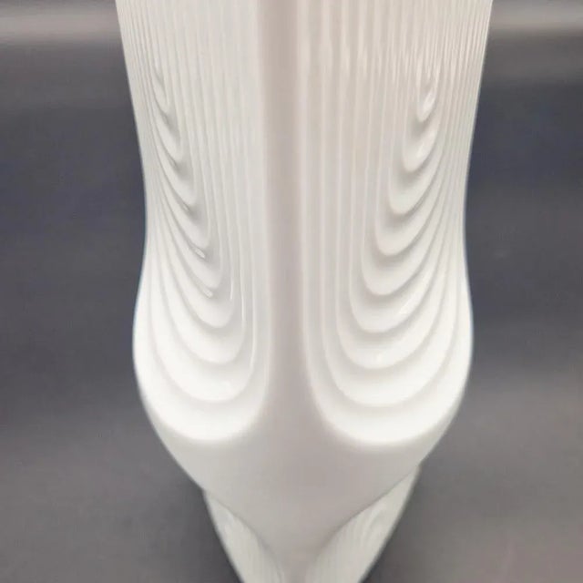 Porcelain Op-Art Vase from Ak Kaiser, 1950s, in Flawless conditions. Designed 1950 to 1959 This piece has an attribution...