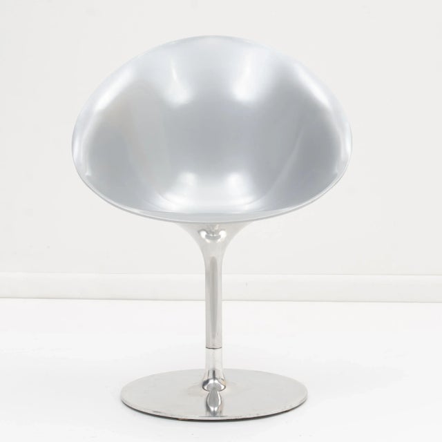Philippe Starck for Kartell Eros Swivel Chair Silver Gray