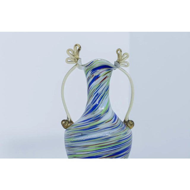 1920s Vintage Colored Murano Glass Vase by Fratelli Toso, 1920s For Sale - Image 5 of 9