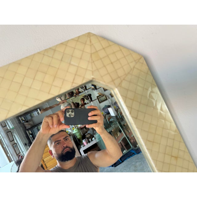 Vintage Enrique Garcel Tessellated Bone Wall Mirror/ Sold For Sale In Miami - Image 6 of 12