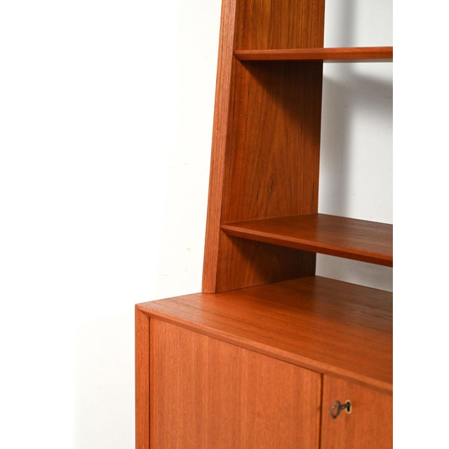 Wood Scandinavian Bookcase with Cabinet, 1950s-1960s For Sale - Image 7 of 10