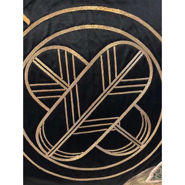 Japanese Antique Asian Textile Art ( 1880-1911) With Gold Threads For Sale - Image 3 of 3