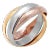 Cartier Vintage Trinity Tri Color 3 Millimeter Each Band 18 Karat Gold Ring Size 5 For Sale