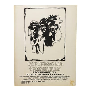 Rare Important 1971 Black Women's League Photography Competition 2 Sided Poster ~ Carboard Flyer Art Sign For Sale