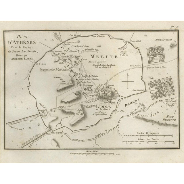 Ancient Athens City Plan with Acropolis from Ambroise Tardieu, 1825 For Sale - Image 11 of 11
