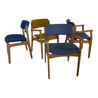 Danish Oak Chairs by Erik Buch for Oddense Maskinsnedkeri, 1960s, Set of 4 For Sale