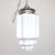 Original vintage skyscraper milk-glass pendant light with new socket, wiring, chain, and hanging hardware. Measures...