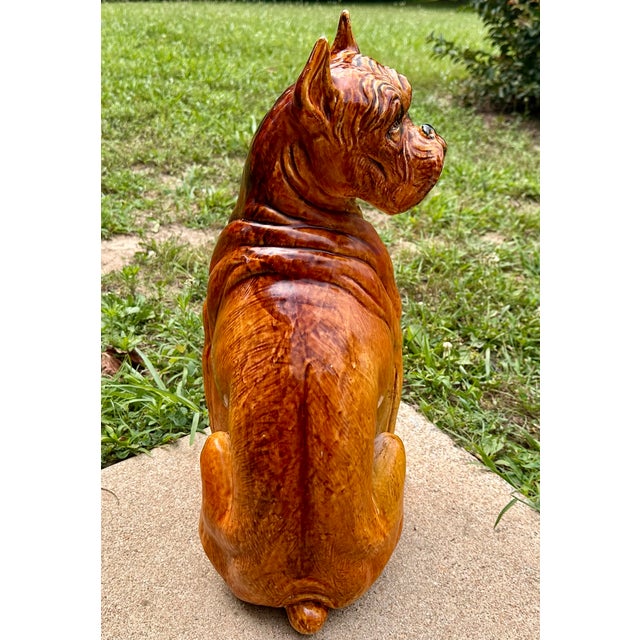 1960s Italian Terracotta Boxer Dog Statue c.1960s For Sale - Image 5 of 17