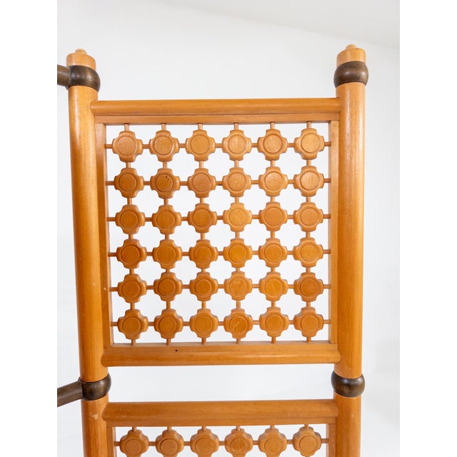 A rare and highly decorative five-panel folding room divider known as The Lotus Square, produced in Singapore during the...