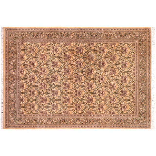 Green Shabby Chic Hamjolie Pak-Persian Gold/Green Wool Rug - 9'1'' X 12'2'' For Sale - Image 8 of 8