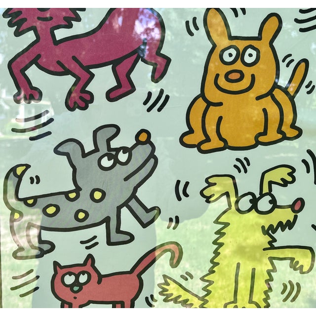 Keith Haring Poster in Frame Cats and Dogs for Humane Society 1987 ...