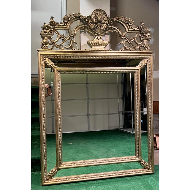 Traditional Spectacular Large Kravet Giltwood Mirror (For Wall or Floor) - Beautifully Carved For Sale - Image 3 of 10