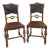 Italian Renaissance Style Embossed Leather Walnut Chairs - a Pair For Sale