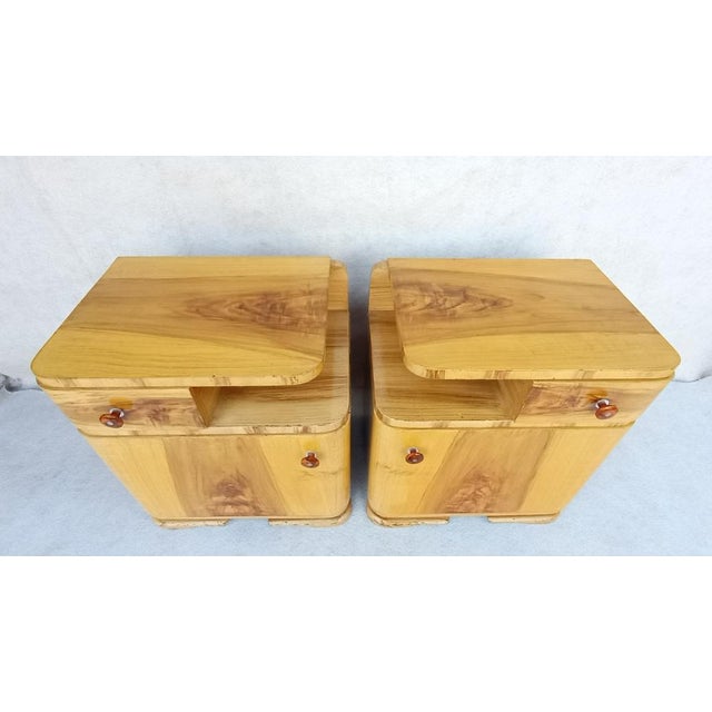 Beautiful bedside tables in Art Deco style, functionalism in original authentic condition. Made of beech and spruce wood....
