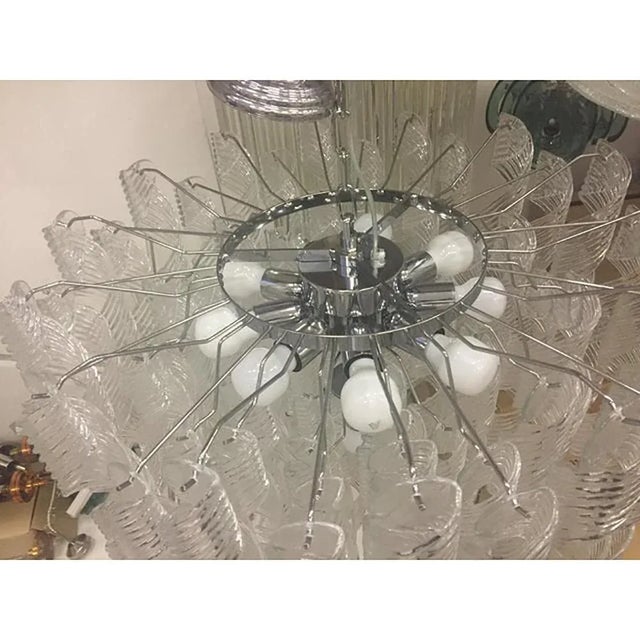 Murano Glass Sputnik Chandelier with Swirling Italian Glass Daimeter 75 cm = 29.5" Metal frame in kromo and all clear...