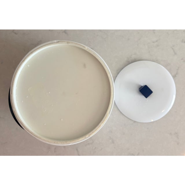 Late 20th Century Vintage Nautical Navy Blue and White Striped Ice Bucket For Sale - Image 5 of 9