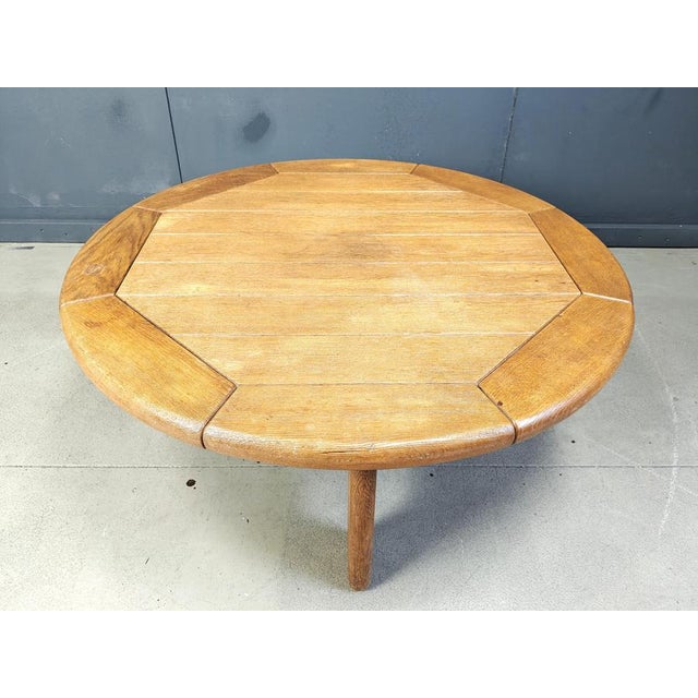 Danish Oak Round Coffee Table, 1960s For Sale - Image 9 of 10