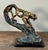 Metal Vintage Art Deco Style Bronze Tiger Sculpture on Marble Base For Sale - Image 7 of 11