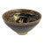 Chinese Ware Brown Black Glaze Characters Ceramic Bowl Cup Display For Sale