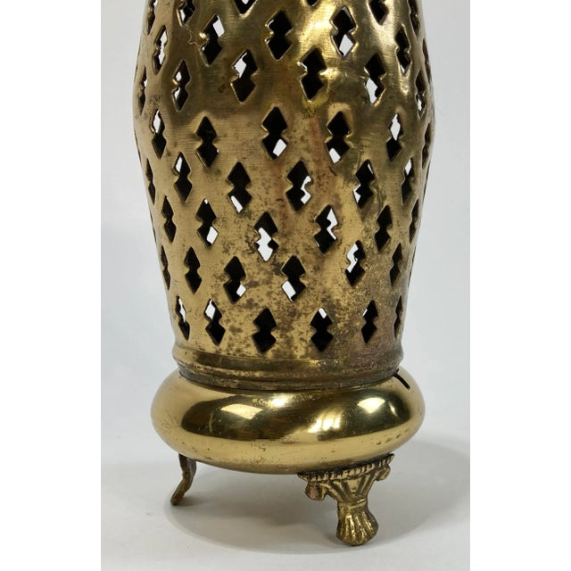 Vintage Brass Filigree Incense Burner For Sale In Kansas City - Image 6 of 8