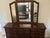 Late 20th Century Broyhill Premier "Ethan Allen Style" Cherry Wood Triple Dresser & Triptych Split Swan-Neck Pediment Top Mirror Mint Condition For Sale - Image 18 of 18
