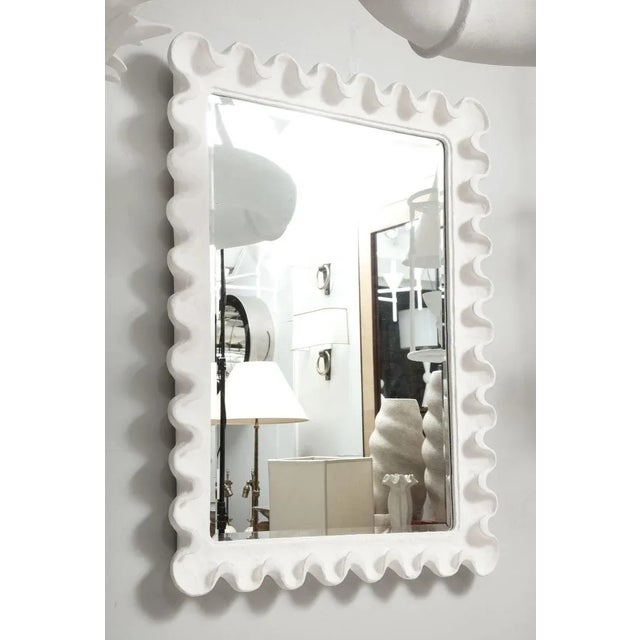 Bespoke Rosetta Undulating Plaster Mirror. NOTE: We highly recommend that our plaster items be crated when in transport.