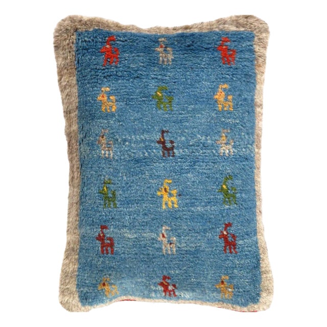 Fine Hand Knotted Persian Gabbeh Pillow For Sale